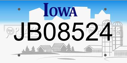 JB08524 Iowa License Plate