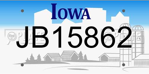 JB15862 Iowa License Plate