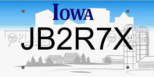 JB2R7X Iowa License Plate