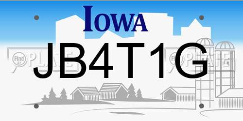 JB4T1G Iowa License Plate