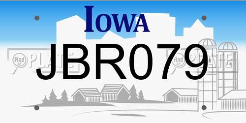 JBR079 Iowa License Plate