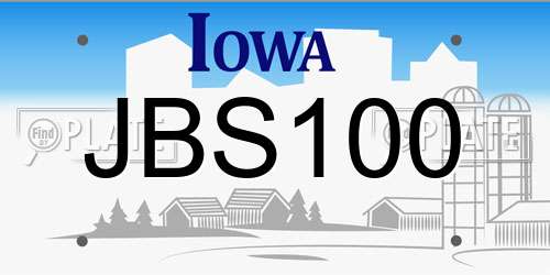 JBS100 Iowa License Plate