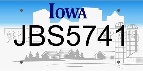 JBS5741 Iowa License Plate