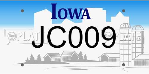JC009 Iowa License Plate
