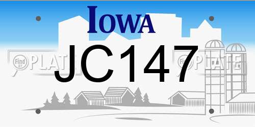 JC147 Iowa License Plate