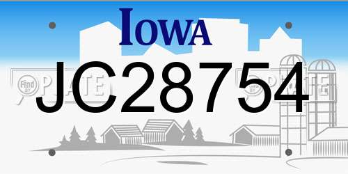 JC28754 Iowa License Plate