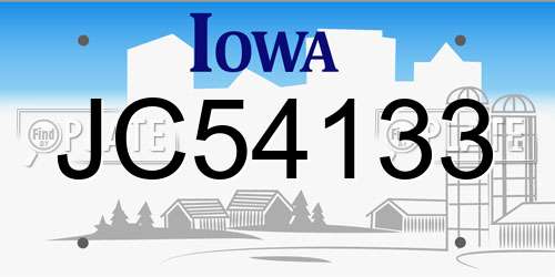 JC54133 Iowa License Plate