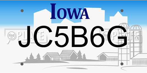 JC5B6G Iowa License Plate