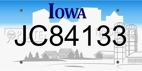 JC84133 Iowa License Plate