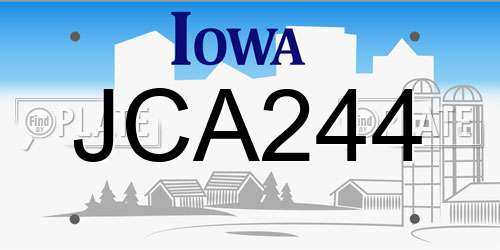 JCA244 Iowa License Plate