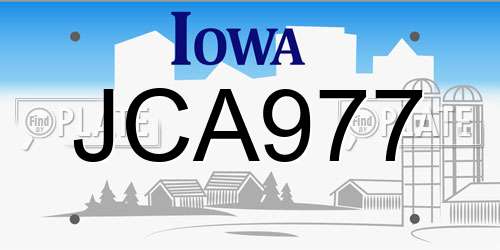 JCA977 Iowa License Plate