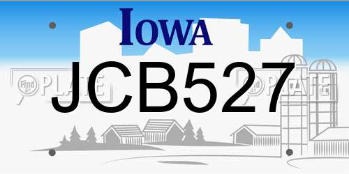 JCB527 Iowa License Plate