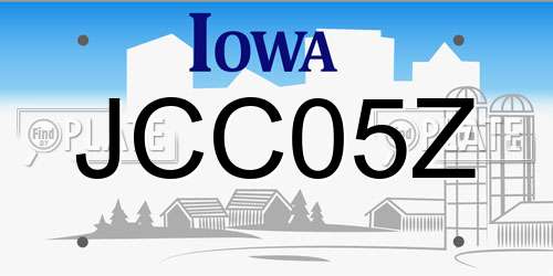 JCC05Z Iowa License Plate