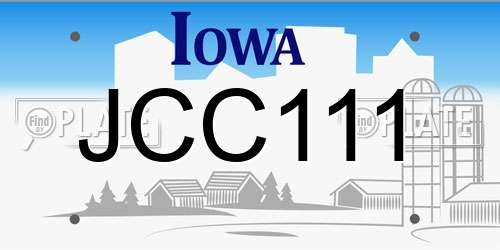 JCC111 Iowa License Plate