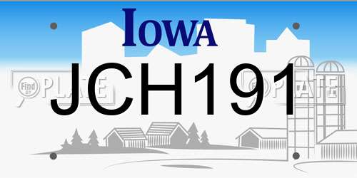 JCH191 Iowa License Plate