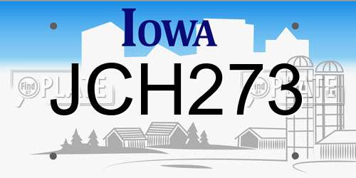JCH273 Iowa License Plate