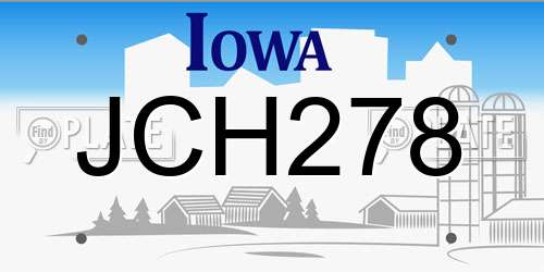 JCH278 Iowa License Plate