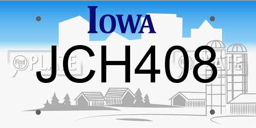 JCH408 Iowa License Plate