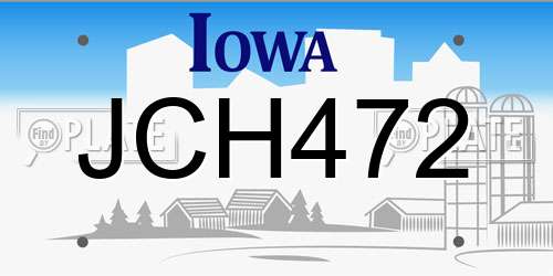 JCH472 Iowa License Plate