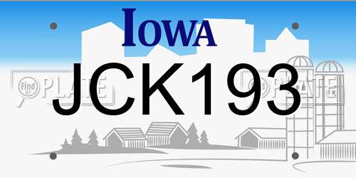JCK193 Iowa License Plate