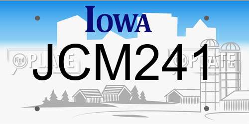 JCM241 Iowa License Plate