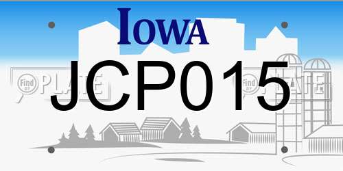 JCP015 Iowa License Plate