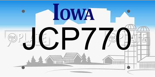 JCP770 Iowa License Plate