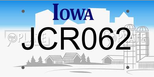 JCR062 Iowa License Plate