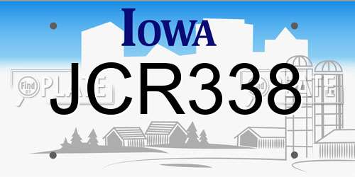 JCR338 Iowa License Plate