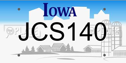 JCS140 Iowa License Plate