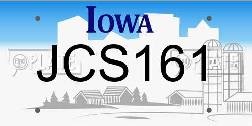 JCS161 Iowa License Plate