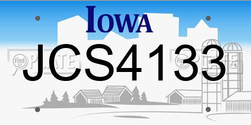 JCS4133 Iowa License Plate