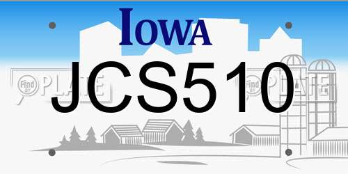JCS510 Iowa License Plate