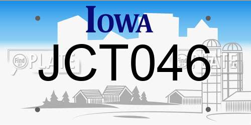 JCT046 Iowa License Plate