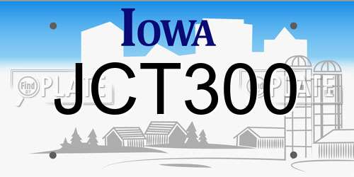 JCT300 Iowa License Plate