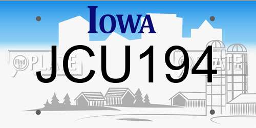 JCU194 Iowa License Plate