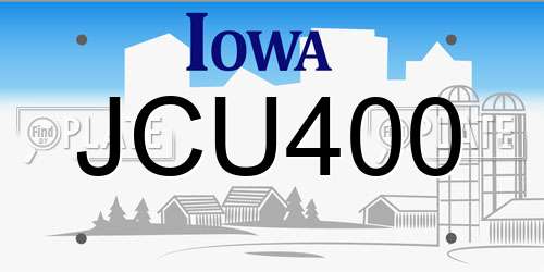 JCU400 Iowa License Plate