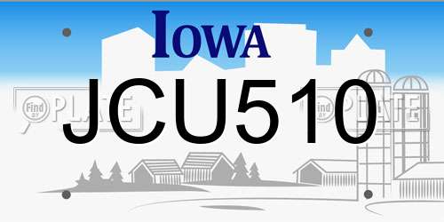 JCU510 Iowa License Plate