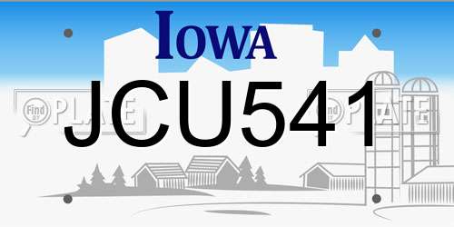 JCU541 Iowa License Plate