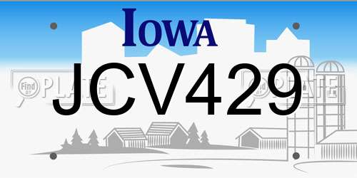 JCV429 Iowa License Plate