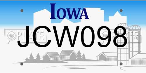 JCW098 Iowa License Plate