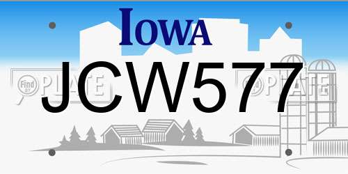 JCW577 Iowa License Plate