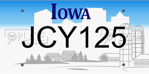 JCY125 Iowa License Plate