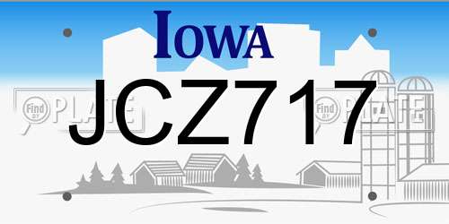 JCZ717 Iowa License Plate