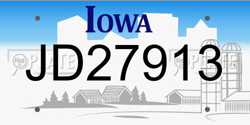 JD27913 Iowa License Plate