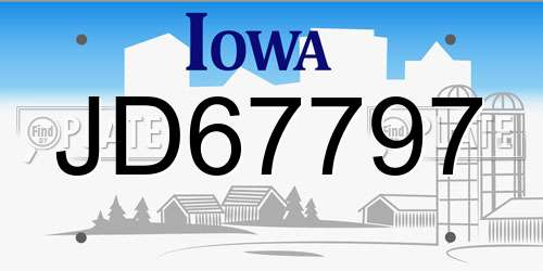 JD67797 Iowa License Plate