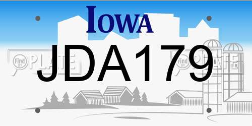 JDA179 Iowa License Plate