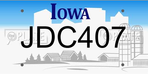 JDC407 Iowa License Plate