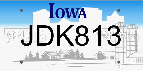 JDK813 Iowa License Plate