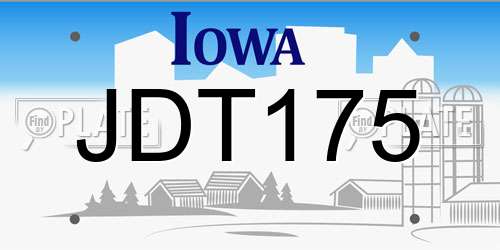 JDT175 Iowa License Plate